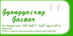 gyongyvirag gaspar business card